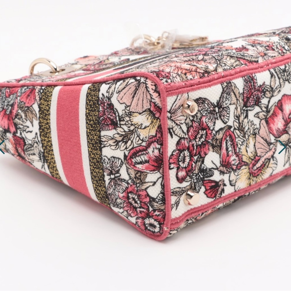 Lady Dior Pink and White Butterfly Floral Design - Picture 4 of 11